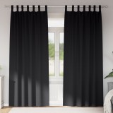 vidaXL Perdele cu perdele 2 pcs Negru 260 x 140 cm Poliester