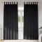 vidaXL Perdele cu perdele 2 pcs Negru 245 x 140 cm Poliester