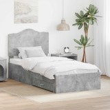 Cumpara ieftin Cadru de pat Gri din beton 100 x 200 cm Lemn prelucrat
