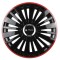 Set 4 Capace Roti pentru Matiz, model Falcon Black Cu Rama Rosie, R16, MATIZ