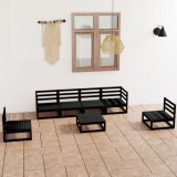 VidaXL Set mobilier de grădină, 7 piese, negru, lemn masiv de pin