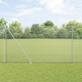 Gard din Fier Sudat cu 7 Poste Spike 1.5x10 m Oțel Galvanizat