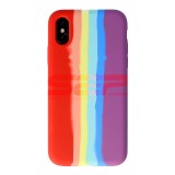 Husa Silicon Rainbow High Copy iPhone XR, Protectie Telefon Premium