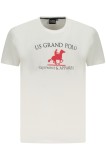 Cumpara ieftin U.S. Grand POLO Tricou barbati cu imprimeu, din bumbac, alb, S