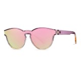 Ochelari soare rotunzi polarizati dama Techsuit, roz, TR7545
