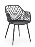 Cumpara ieftin Set 4 scaune otel plastic negru Optik 58x54x85.5 cm