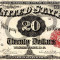 20 dolari 1880 Reproducere Bancnota USD , Dimensiune reala 1:1