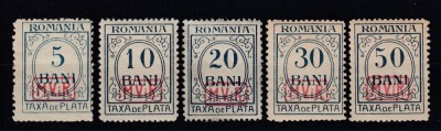 ROMANIA 1918 TAXA DE PLATA-ROMANIA- CU SUPRATIPAR MVIR IN CASETA GUMA ORIGINALA foto
