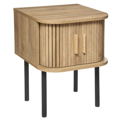 Noptiera Atmosphera Colva cu 2 usi, MDF si picioare metalice, 40x40x53 cm, bej Household NewTrend foto