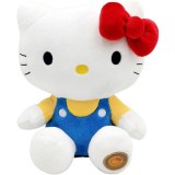 Jucarie de plus, Eco Hello Kitty Albastru 27cm cu Punguta de cadou