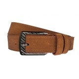 Curea barbati, eleganta pentru costum, din piele naturala (intoarsa), latime 3 cm, Maro - CK207M, CK LEATHER