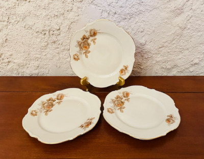 3 FARFURIOARE- PORTELAN FIN- MARCAJ PP (Porsgrunds Porcelain) 1911-1935 D17,5CM foto