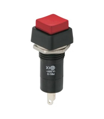 Intrerupator 1 circuit 1A 250V OFF-ON rosu cu retinere foto