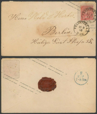 Germany North Confederation 1868 Postal stationery Cover Frankfurt DB.528 foto