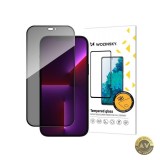 Folie de protectie Ecran Privacy WZK AntiSpy pentru Apple iPhone 15 Pro Max Sticla Securizata Full Glue