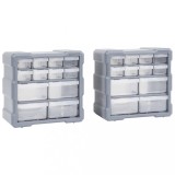 Organizatoare cu 12 sertare, 2 buc., 26,5 x 16 x 26 cm GartenMobel Dekor