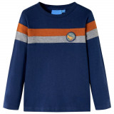 Tricou pentru copii cu m&acirc;neci lungi, bleumarin, 104, vidaXL