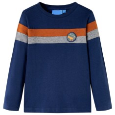 Tricou pentru copii cu m&acirc;neci lungi, bleumarin, 104