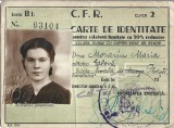 A4247N Carte de identitate CFR pentru călătorii limitate cu 50% reducere, anii 1940, eliberată pentru elevă la Școala de Moașe Ploiești