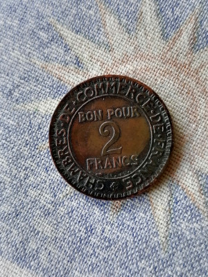 Moneda FRANTA - 2 FRANCS (franci) 1925 foto