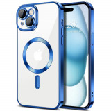 Cumpara ieftin Husa pentru iPhone 15 Plus, Techsuit Luxury Crystal MagSafe, Deep Blue