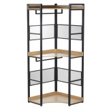 Cumpara ieftin Raft pardoseala fier negru mdf laminat stejar Kilos 80x80x200 cm
