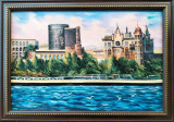 A. M&uuml;baziz, Baku 2006 - tablou - pictură, peisaj cu Castelul Fecioarei (sec. 12), Peisaje, Ulei, Realism