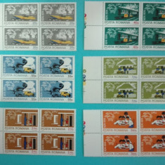 TIMBRE ROMANIA 1974 L.P. 847 CENTENARUL U.P.U. BLOC DE 4 VALORI MNH