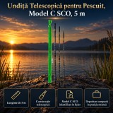 Undiță Telescopică pentru Pescuit, Model C SCO, 5 m