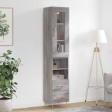 Cumpara ieftin Dulap &icirc;nalt, gri sonoma, 34,5x34x180 cm, lemn prelucrat