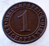 7.611 GERMANIA WEIMAR 1 REICHSPFENNIG 1924 G, Europa, Bronz