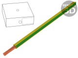 Cablu Electric H07V2-K 6mm2 10AWG PVC Galben-Verde 450V/750V