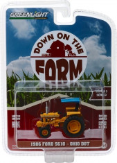 1986 Ford 5610 Tractor - Yellow and Blue Ohio Department of Transportation (DOT) Solid PackA - Down on the Farm Series 2 1:64 foto