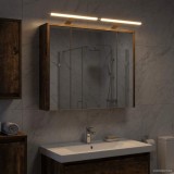 vidaXL Dulap cu oglindă pentru baie Stejar fumuriu 73,5 x 16 x 62,5 cm 889179