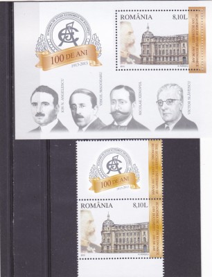ACADEMIA DE STUDII ECONOMICE DIN BUCURESTI,BLOC + SERIE CU VINIETA,2013,MNH. foto