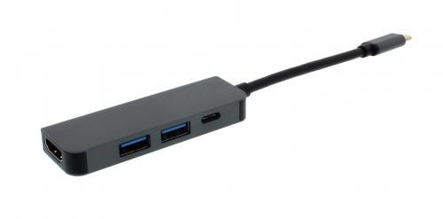 Adaptor USB Type C - HDMI 2x USB3.0 USB Type C PD WELL