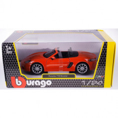 Macheta masinuta Bburago Porsche 718 Boxster 1/24, portocaliu, 21087