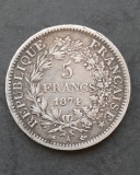 Moneda Argint 5 Franci Franta 1874, KM# 820, 25g