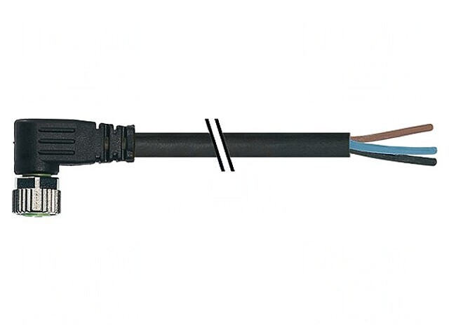 Cablu Conectare M8 4 PIN 3m Unghi 30VAC 4A