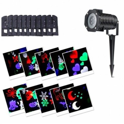 Proiector Led RGB 4 anotimpuri pentru exterior cu 12 diapozitive interschimbabile foto