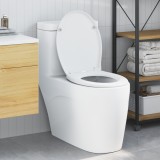 Capcana de Toaletă cu Eliberare Rapidă vidaXL cu &Icirc;nchidere Moale Duroplast Alb
