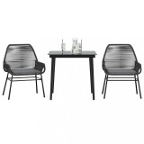 VidaXL Set de sufragerie de grădină 3 piese neagră 3334464