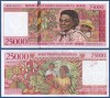 !!! RARR : MADAGASCAR - 25000 FRANCI (1998) - P 82 - UNC