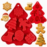 Cumpara ieftin Forma Silicon Craciun Rosie, 27 x 17 x 3,5 cm, Matrita cu 6 Modele Festive