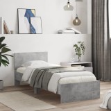 Cumpara ieftin Cadru de pat cu tăblie gri beton 90x200 cm lemn prelucrat