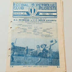 Program meci fotbal PETROLUL Ploiesti - FC BIHOR Oradea (25.09.1982)