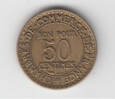 FRANTA - 50 Centimes 1923 . LF1,9 foto