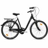 Bicicleta oras Kreidler Kieler 1252 28 inch L negru, 3 viteze Shimano Nexus, cadru aluminiu, suspensie, portbagaj, frane V-Brake, naveta zilnica