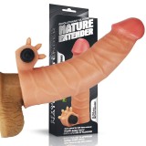 Cumpara ieftin Extensie/Manson Penis Cu Vibratii Silicone Nature Extender, Natural, +3.8 cm, Lovetoy