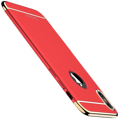 Husa IPAKY Glamour Fashion Look 3 in 1 Hybrid cu Insertie Aurie - Iphone X (Red) foto